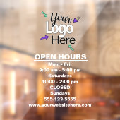 カスタムロゴの営業時間記号 ウィンドウサイン (シート2)