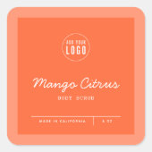 カスタムロゴの追加スクリプト行の製品ラベル スクエアシール (正面)