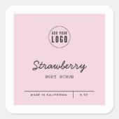 カスタムロゴの追加スクリプト行の製品ラベル スクエアシール (正面)