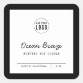 カスタムロゴの追加スクリプト行の製品ラベル スクエアシール (正面)