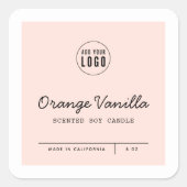 カスタムロゴの追加スクリプト行の製品ラベル スクエアシール (正面)