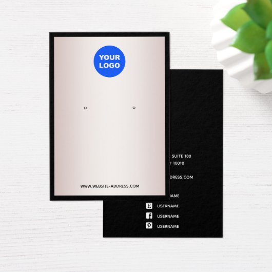 カスタムロゴの追加バラ金ゴールドイヤリングジュエリー表示 (デスク)