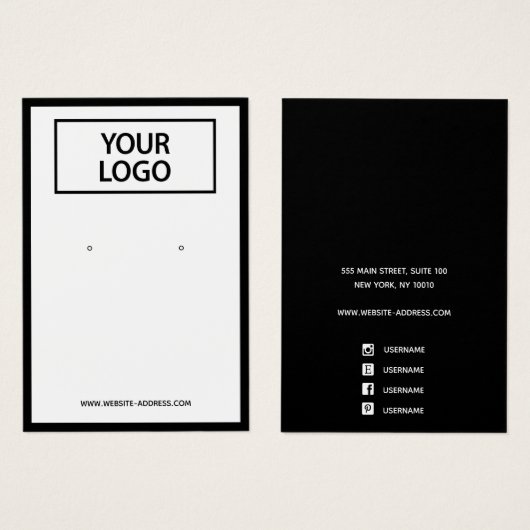 カスタムロゴの追加ホワイトイヤリングジュエリー表示 (正面&裏面)