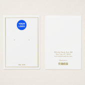 カスタムロゴの追加ホワイトイヤリングジュエリー表示 (正面&裏面)