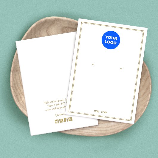 カスタムロゴの追加ホワイトイヤリングジュエリー表示