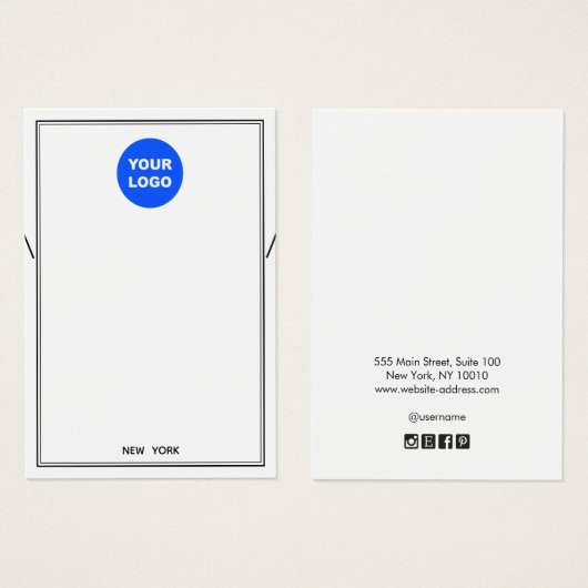 カスタムロゴの追加ホワイトネックレスブレスレットディスプレイ (正面&裏面)