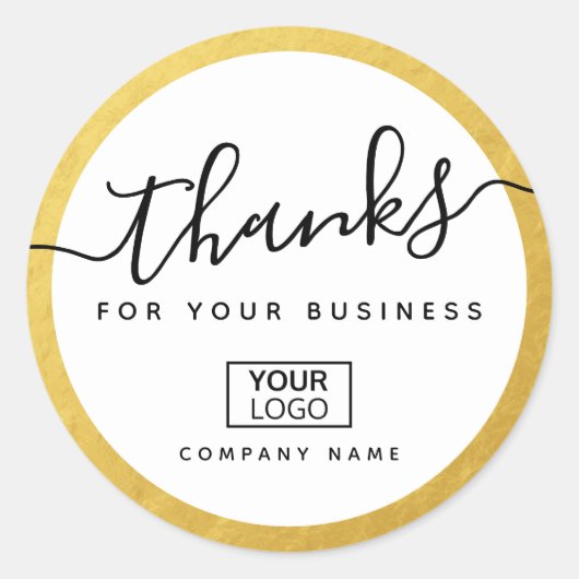 カスタムロゴの金ゴールドは縁どビジネス感謝していユーザ ラウンドシール (正面)