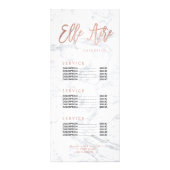 カスタムロゴの髪のフェイク金ゴールド大理石価格表 ラックカード (正面)