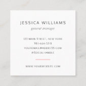 カスタムロゴはっきりしたミニマル企業のラッド スクエア名刺 (裏面)