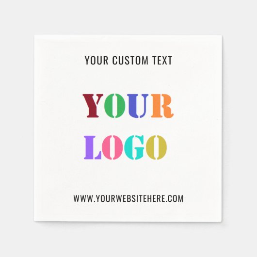 カスタムロゴまたはフォトプロモーションビジネスナプキン スタンダードカクテルナプキン (正面)