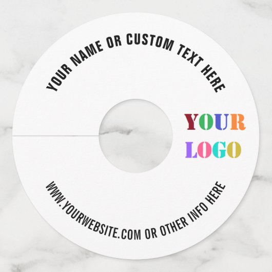 カスタムロゴまたはフォト文字ワイングラスラベルテンプレート ワイングラスタグ (正面)