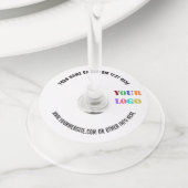 カスタムロゴまたはフォト文字ワイングラスラベルテンプレート ワイングラスタグ (クローズアップ)