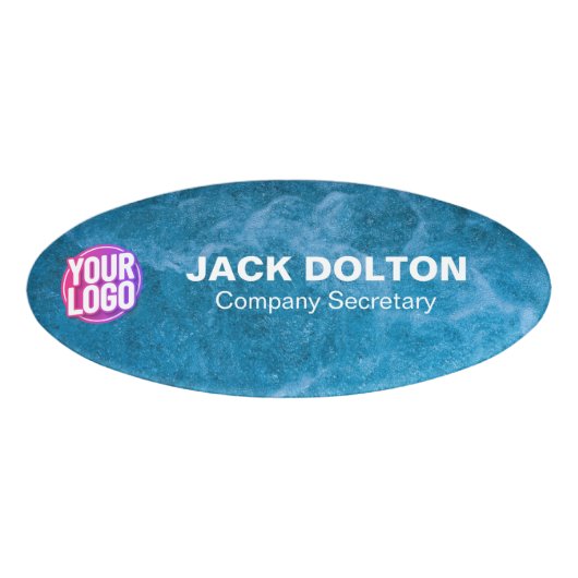 カスタムロゴまたは写真の従業員の役職と名前タグ 名札 (正面)