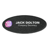 カスタムロゴまたは写真の従業員の役職と名前タグ 名札 (正面)