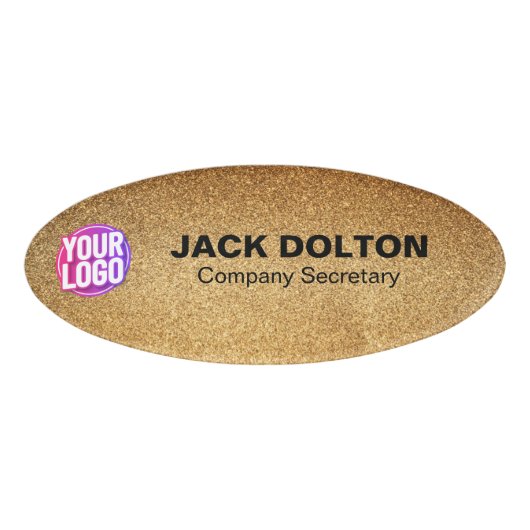 カスタムロゴまたは写真の従業員の役職と名前タグ 名札 (正面)