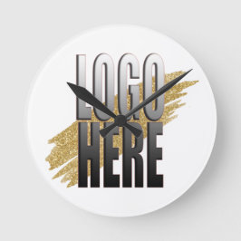 カスタムロゴをここにホワイトに追加しモダンます ラウンド壁時計