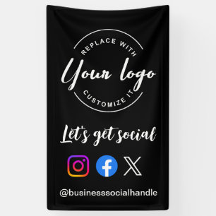 カスタムロゴを制作しよう！ソーシャルメディアウェブサイト 横断幕