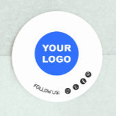 カスタムロゴを白無地のソーシャルメディアに追加 ラウンドシール