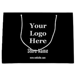 カスタムロゴを白黒で表示 ラージペーパーバッグ