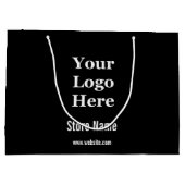 カスタムロゴを白黒で表示 ラージペーパーバッグ (裏面)
