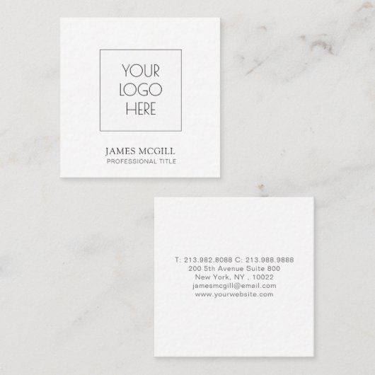 カスタムロゴを追加するミニマルSquare Business スクエア名刺 (正面/裏面)