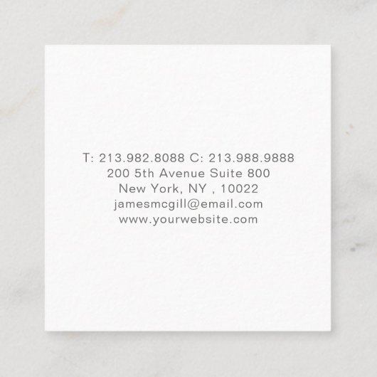 カスタムロゴを追加するミニマルSquare Business スクエア名刺 (裏面)