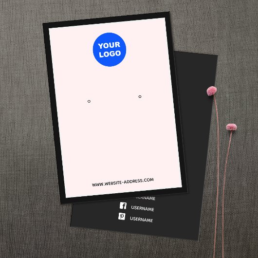 カスタムロゴを追加ライトピンクのイヤリングジュエリーディスプレイ