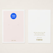 カスタムロゴを追加ライトピンク淡い色のイヤリングディスプレイ (正面&裏面)