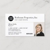 カスタムロゴを追加実在Estate Agentの白い写真 名刺 (正面)
