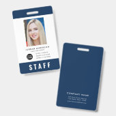 カスタムロゴを追加STAFFパス バッジ (正面＆裏面)