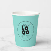 カスタムロゴアクアブルー紙パーティーカップ 紙コップ (裏面)