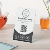 カスタムロゴアレルギーQRコード非接触型メニューテーブル 台座サイン (インサイチュ)