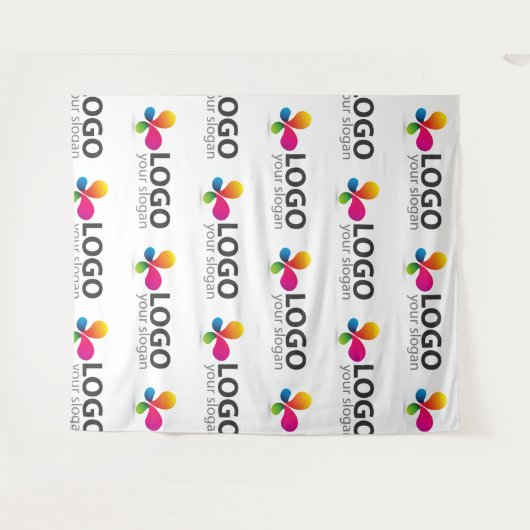 カスタムロゴイベントの背景ステップと繰り返し タペストリー (正面(横))