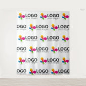 カスタムロゴイベントの背景ステップと繰り返し タペストリー (正面)