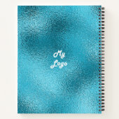 カスタムロゴイメージ ビジネス ブルー ノートブック (裏面)