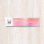 カスタムロゴエグゼクティブオレンジピンクプロフェッショナル サインプレート (正面)