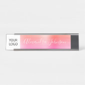 カスタムロゴエグゼクティブオレンジピンクプロフェッショナル デスクネームプレート (正面)