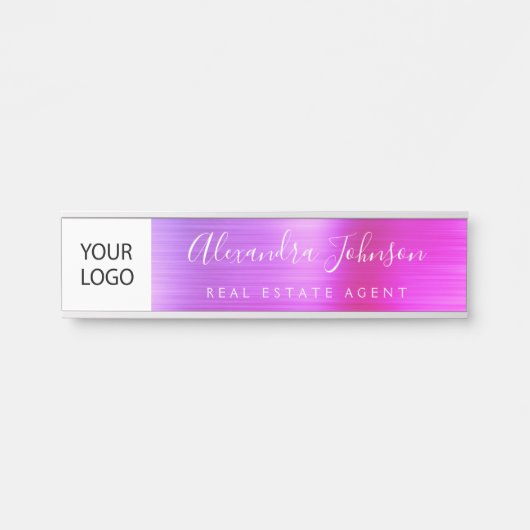 カスタムロゴエグゼクティブパープルピンクプロフェッショナル サインプレート (正面)