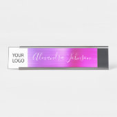 カスタムロゴエグゼクティブパープルピンクプロフェッショナル デスクネームプレート (正面)