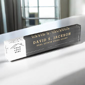 カスタムロゴエグゼクティブブラック金ゴールドプロフェッショナル デスクネームプレート