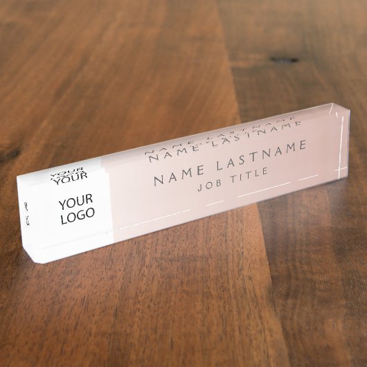 カスタムロゴエグゼクティブ赤面ピンクプロフェッショナル デスクネームプレート (側面)