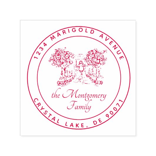 カスタムロゴエレガントファミリ名差出人住所 セルフインキングスタンプ (デザイン)