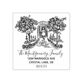 カスタムロゴエレガントファミリ名差出人住所 ラバースタンプ (インプリント)