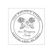 カスタムロゴエレガントファミリ名差出人住所 ラバースタンプ (インプリント)