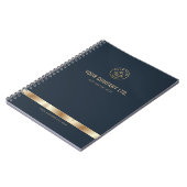 カスタムロゴエレガントブルー金ゴールド ノートブック (左側)