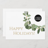 カスタムロゴエレガントユーカリリースグリーン金ゴールド シーズンカード (正面/裏面)