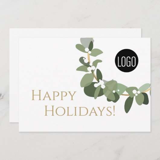 カスタムロゴエレガントユーカリリースグリーン金ゴールド シーズンカード (正面/裏面)