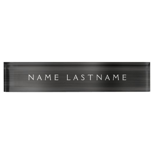 カスタムロゴエレガント白黒デスク デスクネームプレート (正面)