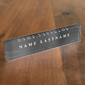 カスタムロゴエレガント白黒デスク デスクネームプレート (側面)