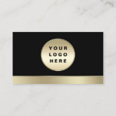 カスタムロゴエレガント黒金ゴールド写真 名刺 (裏面)